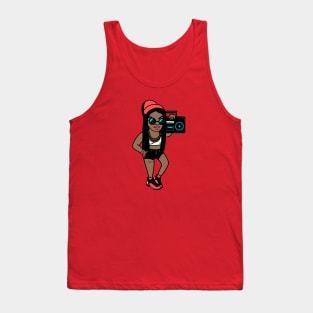 Cool Old School Fly Girl with Boombox Tank Top